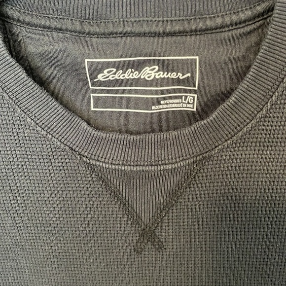 Eddie Bauer Thermal Crew Neck Shirt Long Sleeve Waffle - Size Large - Picture 4 of 11